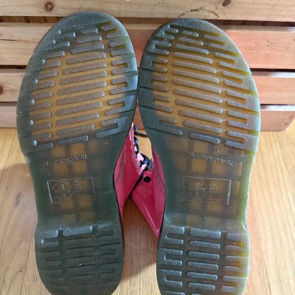 Dr. Martens Womens Size 7 Pink Patent Leather 1460 Lace-Up Ankle Combat Boots - Picture 12 of 16